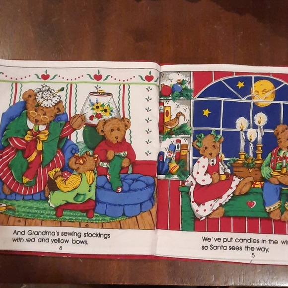 A TEDDY BEAR CHRISTMAS  , SOFT CLOTH STORYBOOK. - Picture 5 of 8